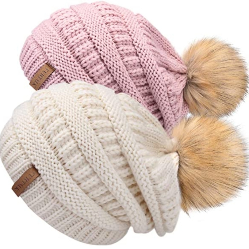 Furtalk Beanie Pompom Bobble Hat BNWT - Picture 2 of 2